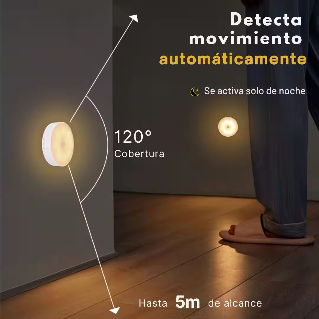 Pack 5 Luces LED con Sensor de Movimiento – Ilumina y decora cocina, pasillos, baño, clóset y dormitorio con una solución moderna y fácil de instalar.