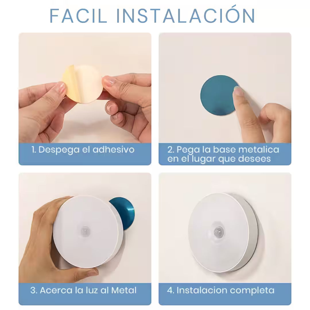 Pack 5 Luces LED con Sensor de Movimiento – Ilumina y decora cocina, pasillos, baño, clóset y dormitorio con una solución moderna y fácil de instalar.