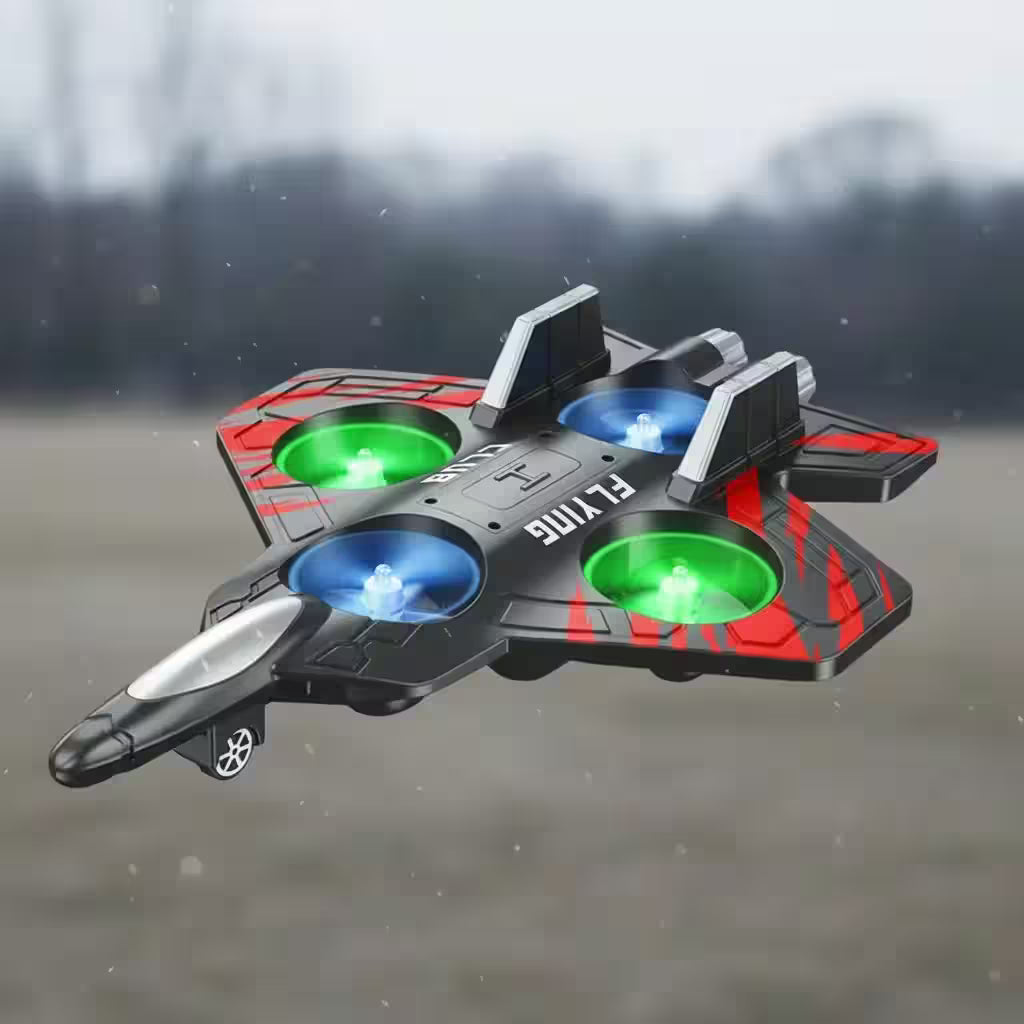 Avión Caza a Control Remoto con Luces LED - Vuela, gira y comparte momentos entretenidos en familia