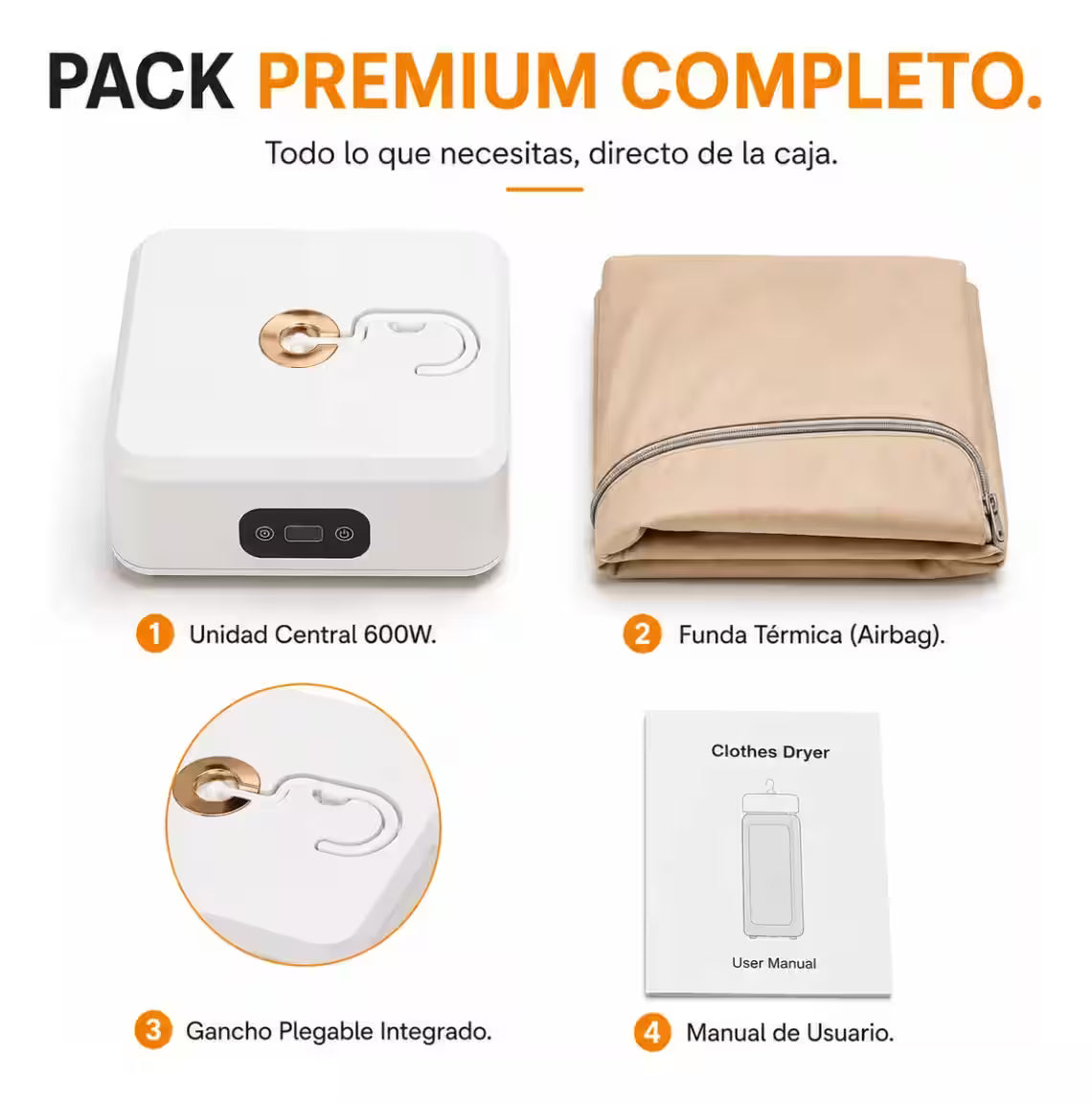 Secador de Ropa Portátil - Ten tu ropa seca y lista para usar incluso en días fríos, lluviosos o sin sol.
