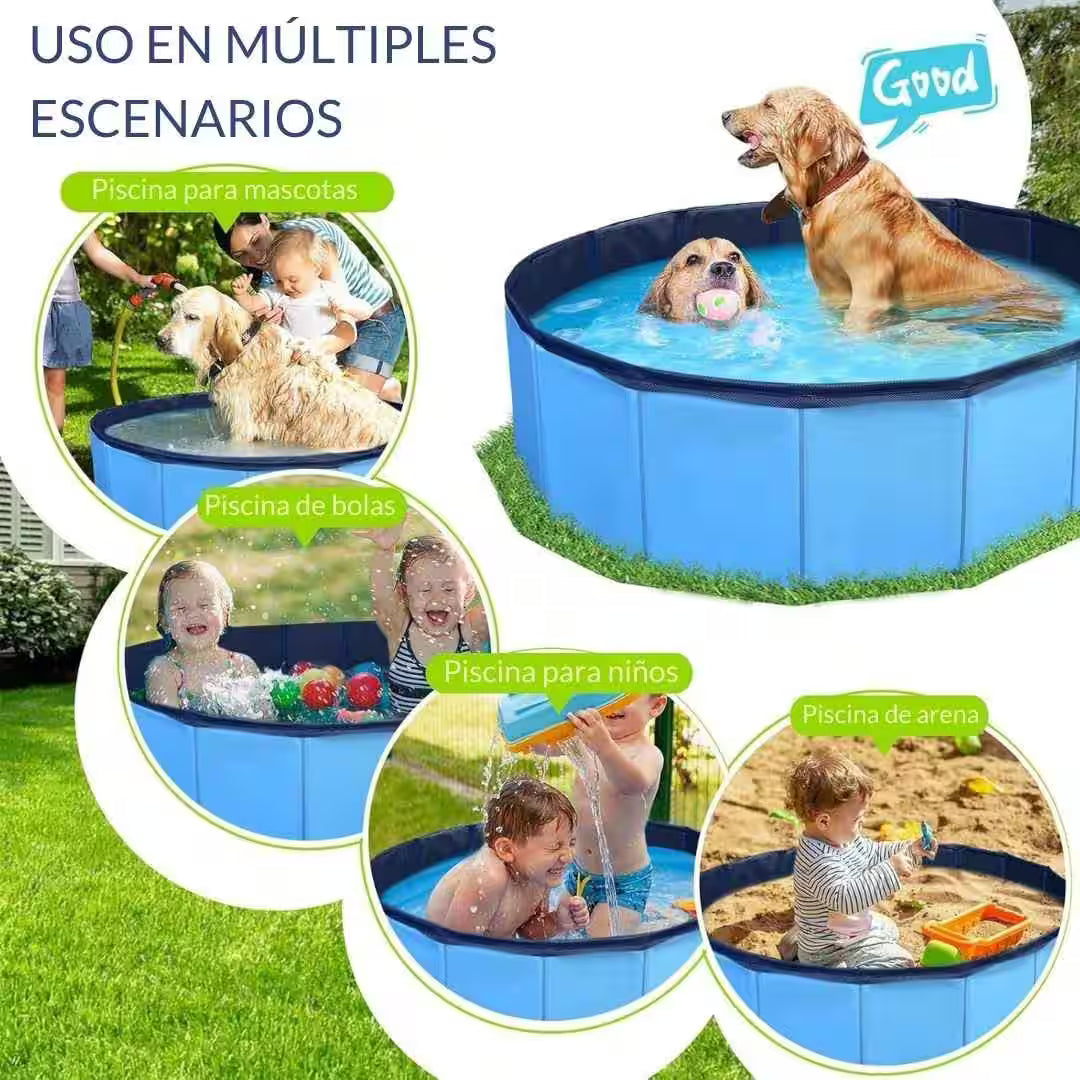 Piscina Plegable para Mascotas y Niños 80×20 cm - Un espacio fresco y entretenido para los días más calurosos
