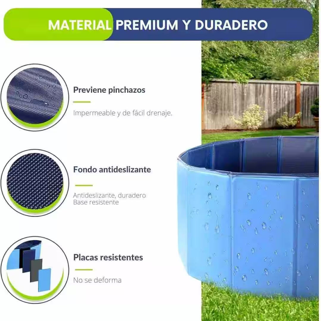 Piscina Plegable para Mascotas y Niños 80×20 cm - Un espacio fresco y entretenido para los días más calurosos
