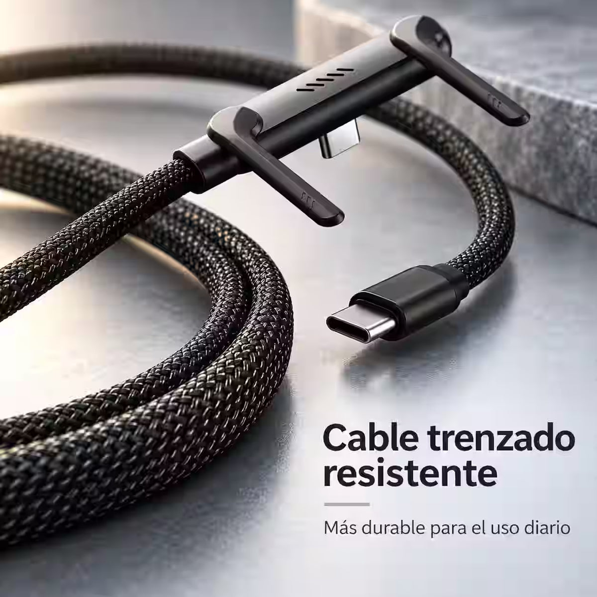 2x1 Cable de Carga Rápida con Soporte Integrado – Más Resistente, Cómodo y Práctico