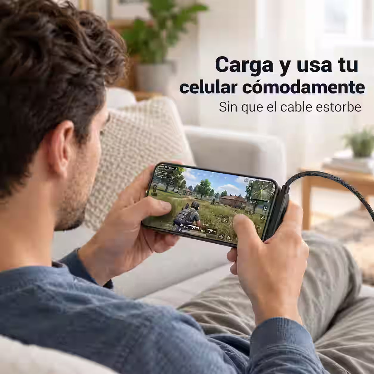2x1 Cable de Carga Rápida con Soporte Integrado – Más Resistente, Cómodo y Práctico