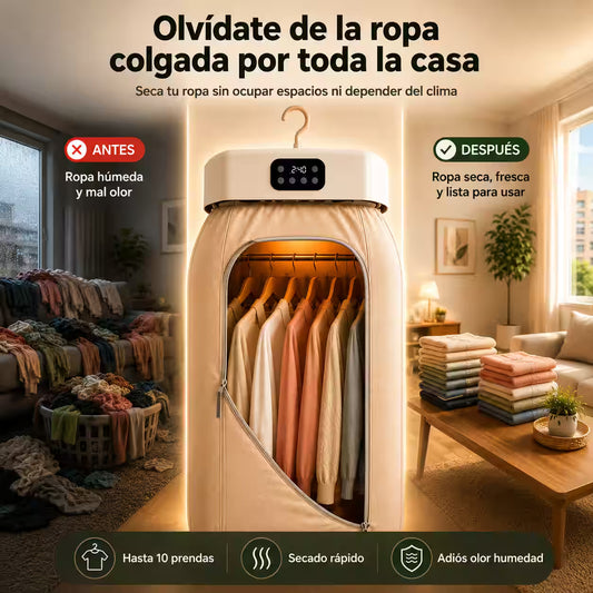 Secador de Ropa Portátil - Ten tu ropa seca y lista para usar incluso en días fríos, lluviosos o sin sol.