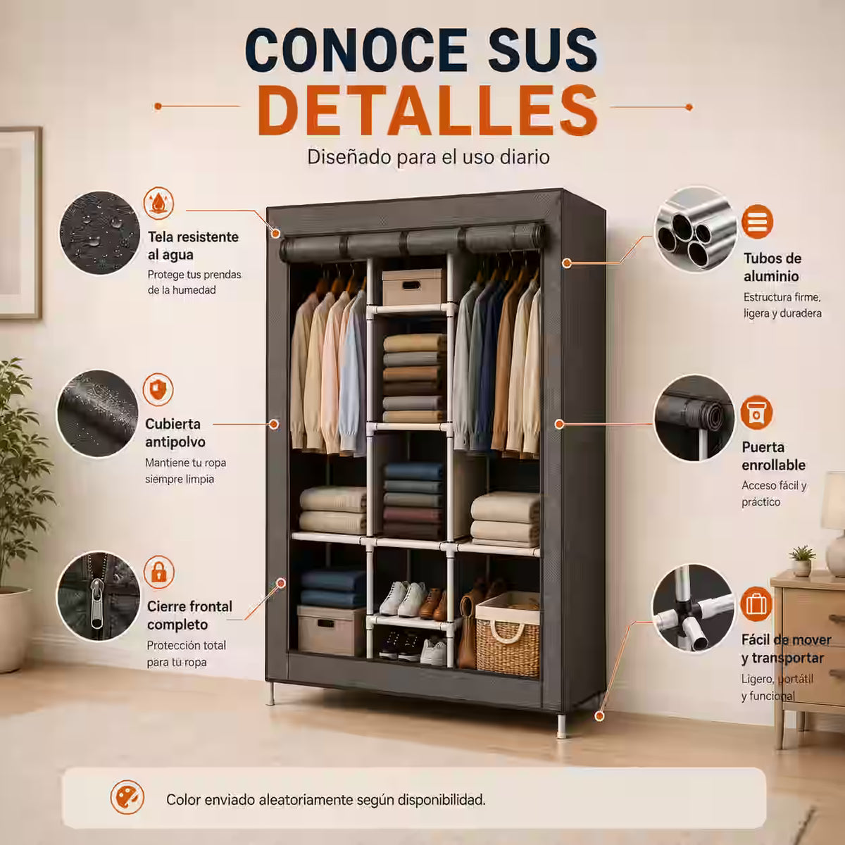 Ropero Armable de Gran Capacidad – Más espacio para guardar y organizar ropa, zapatos y accesorios