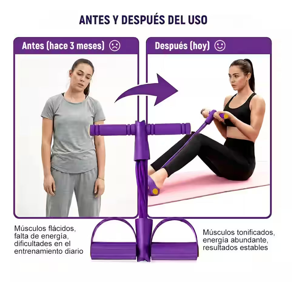 Banda Elástica de Resistencia con Pedales - Mantente activo, fortalece tus músculos y mejora tu figura dedicando solo unos minutos al día