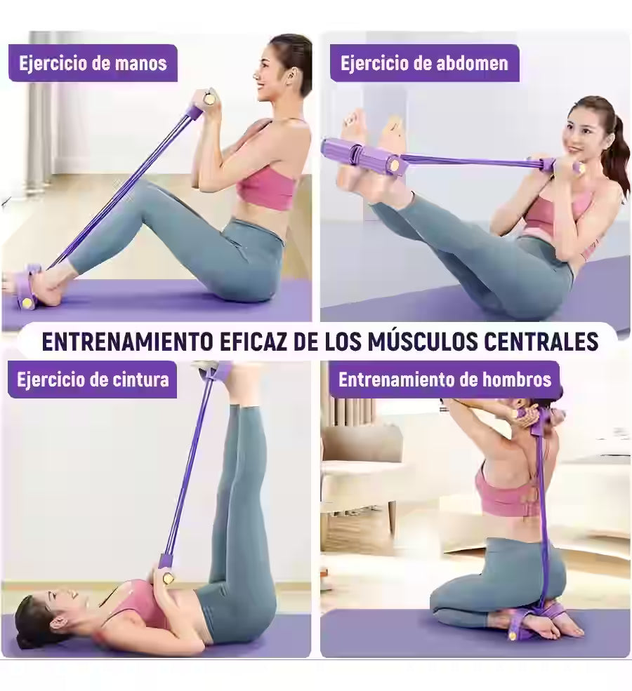 Banda Elástica de Resistencia con Pedales - Mantente activo, fortalece tus músculos y mejora tu figura dedicando solo unos minutos al día