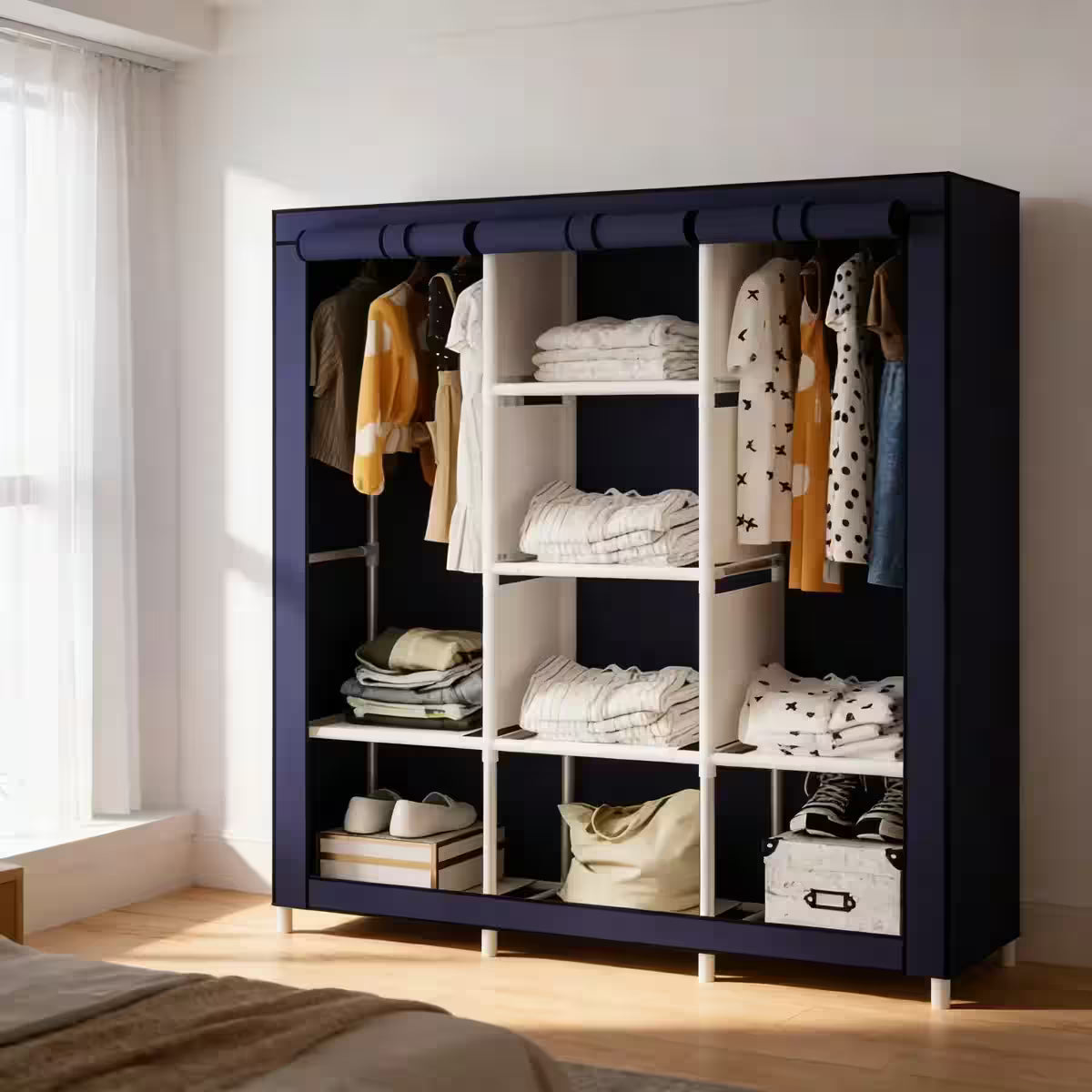 Ropero Armable de Gran Capacidad – Más espacio para guardar y organizar ropa, zapatos y accesorios