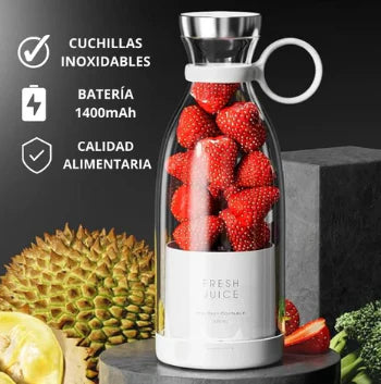 Botella licuadora portátil y recargable