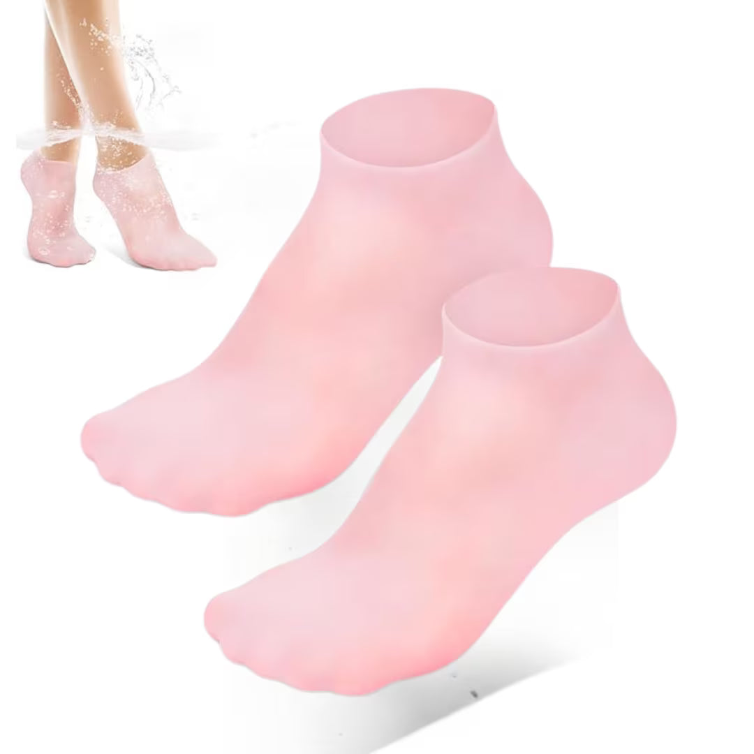 Calcetines de Hidratación Intensiva Reutilizables (1 Par) - Mejora la absorción de cremas y reduce la resequedad visible en los pies