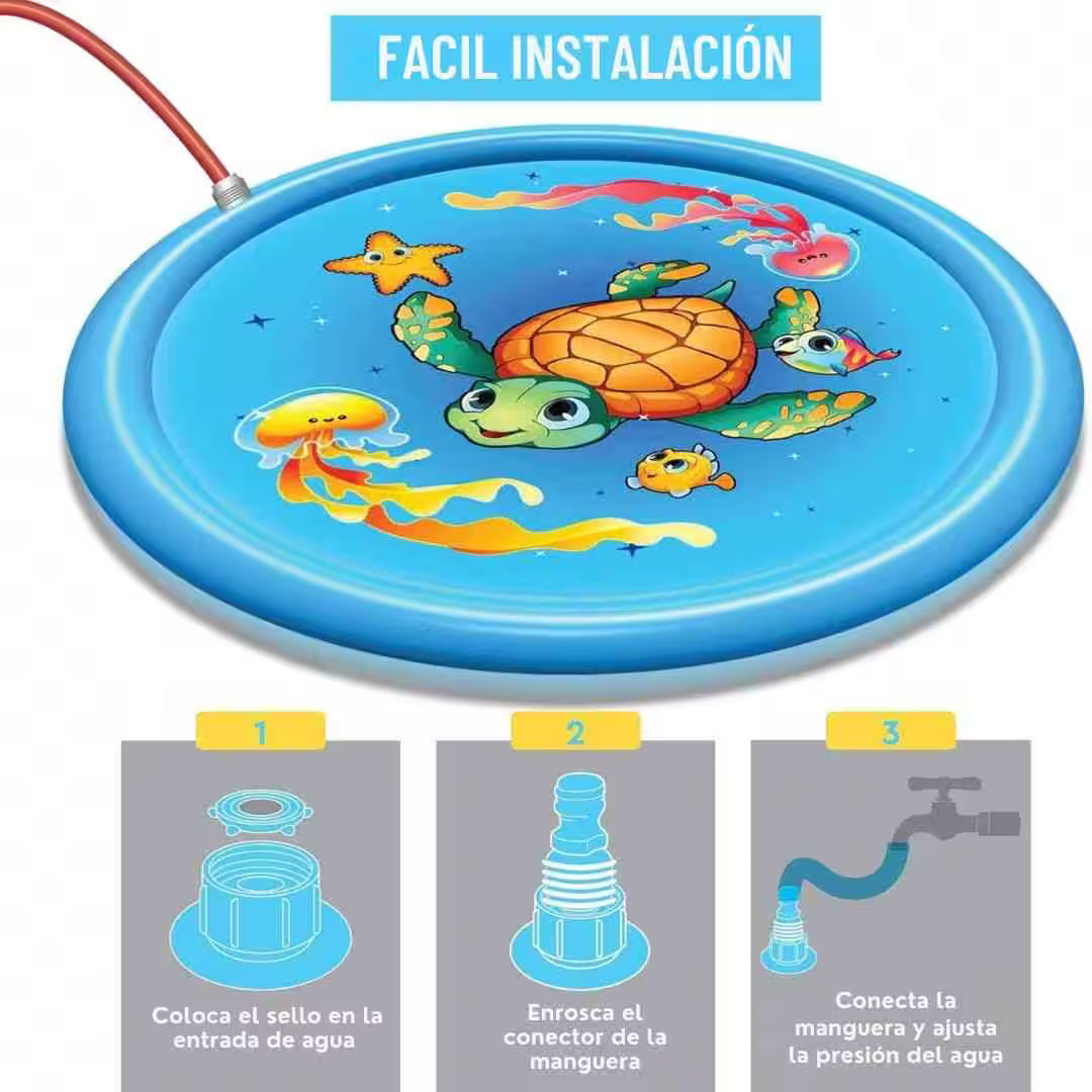 Alfombra de Agua Interactiva - Diversión y frescura para niños y perros todo el verano