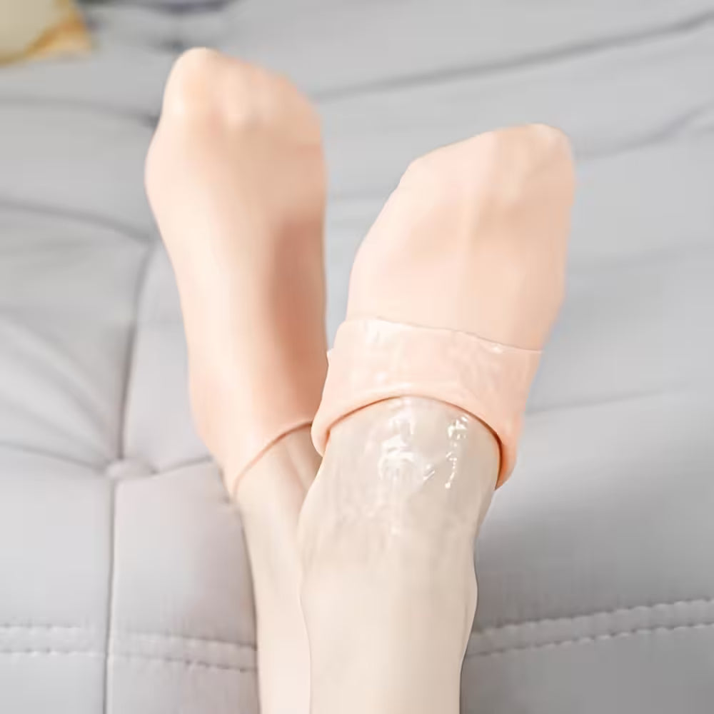 Calcetines de Hidratación Intensiva Reutilizables (1 Par) - Mejora la absorción de cremas y reduce la resequedad visible en los pies