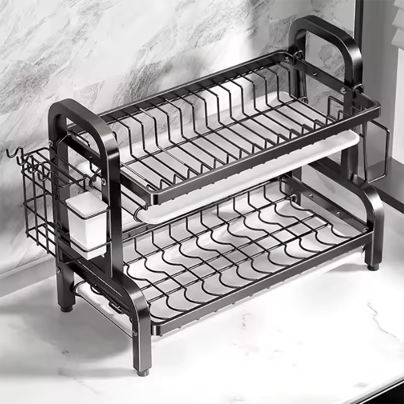 Escurridor secador de loza dos niveles – Ordena tu cocina, libera espacio y haz que todo se vea más limpio