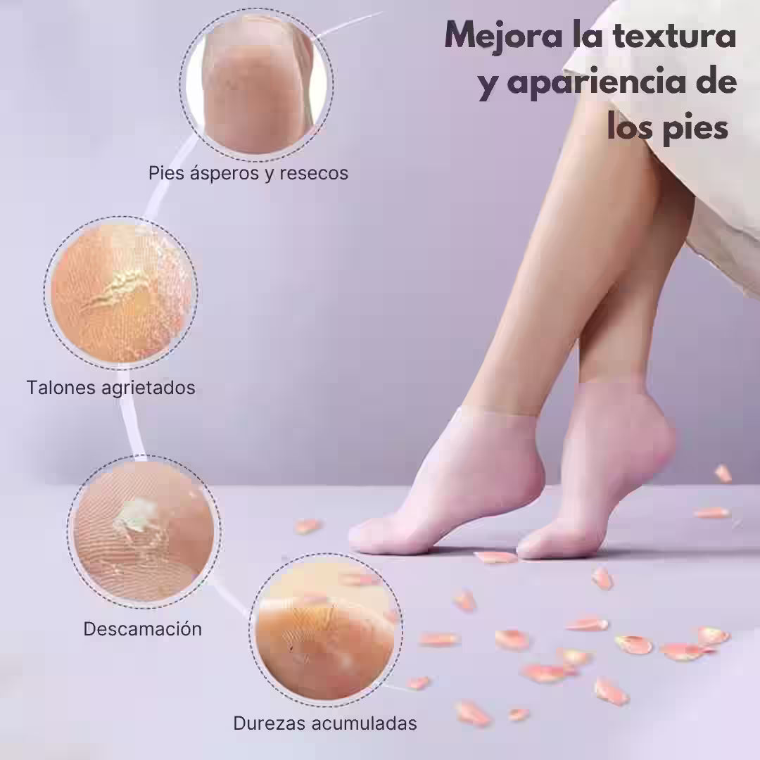Calcetines de Hidratación Intensiva Reutilizables (1 Par) - Mejora la absorción de cremas y reduce la resequedad visible en los pies