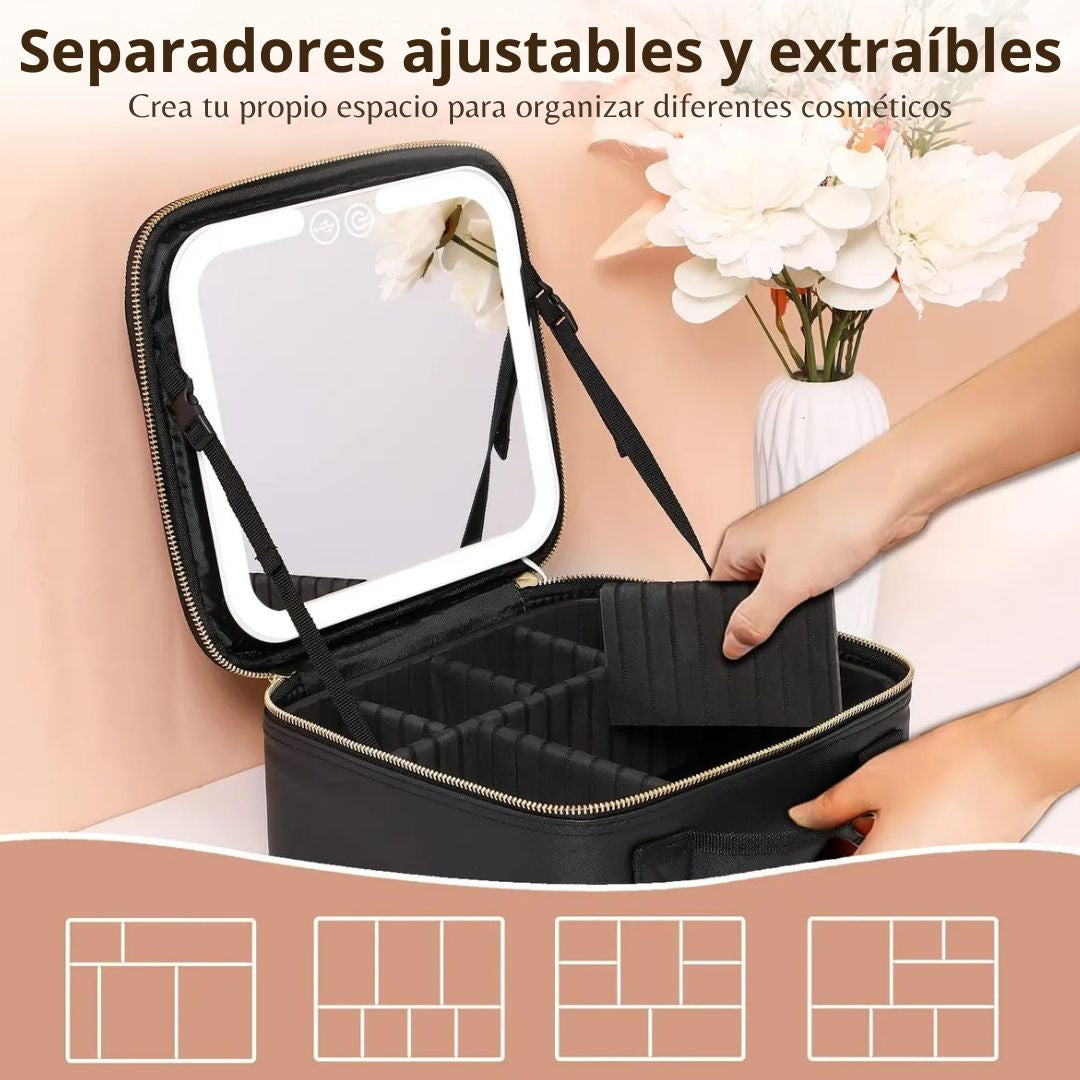 Cosmetiquero LED portátil – Maquíllate con confianza y estilo en cualquier momento y lugar
