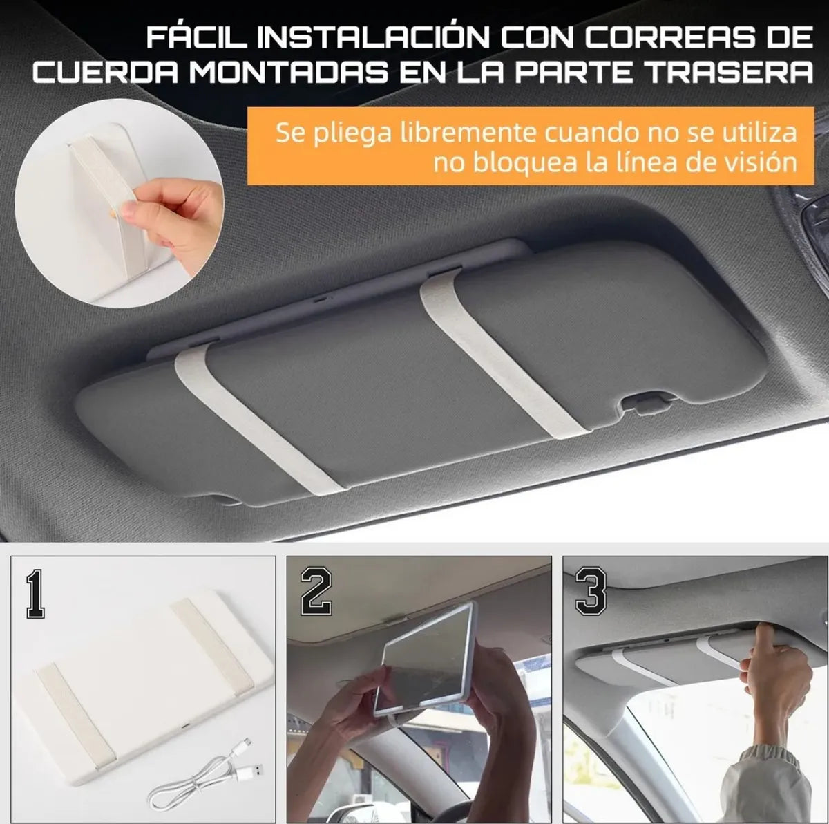Espejo LED de maquillaje para interiores de coche – Iluminación ideal para retocarte cómoda en cada trayecto
