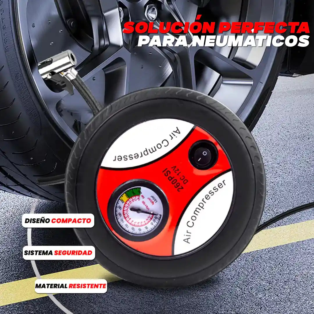 AirFix™ Compresor Portátil – Infla neumáticos, colchones y más en minutos. Ideal para emergencias y escapadas