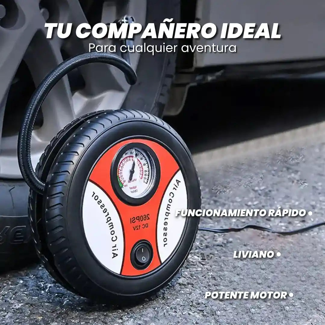 AirFix™ Compresor Portátil – Infla neumáticos, colchones y más en minutos. Ideal para emergencias y escapadas