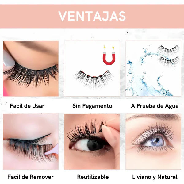 Kit de Pestañas Magnéticas Reutilizables – Logra una mirada impactante en segundos y luce increíble todo el día, sin retoques ni sorpresas