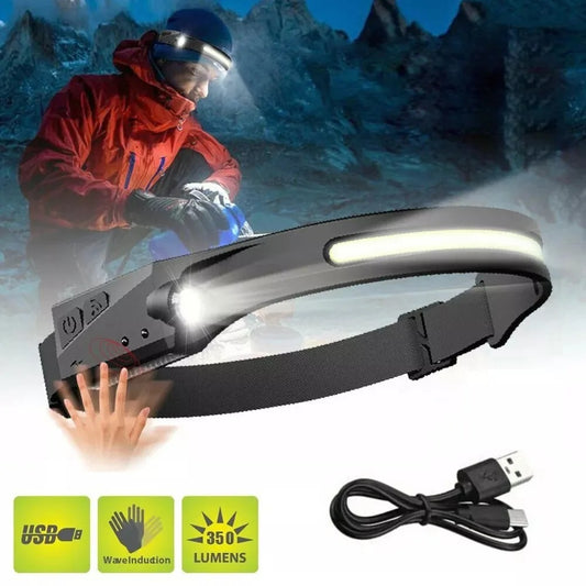 Linterna de Cabeza Recargable con Sensor Inteligente