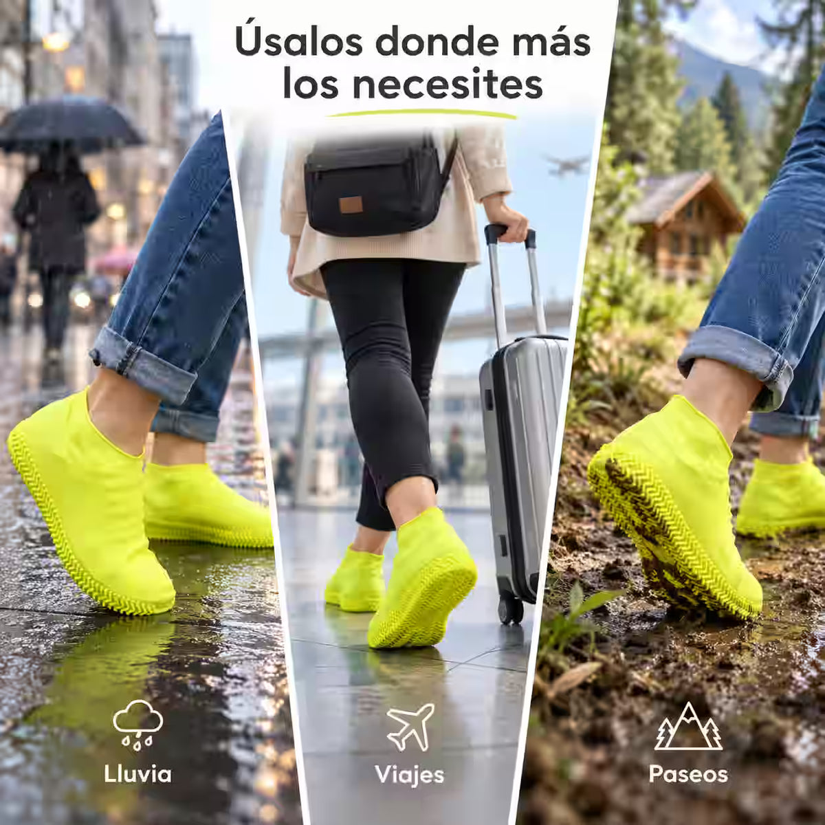 2x1 Cubre Zapatos Impermeables Reutilizables - Protegen del agua, barro y suciedad